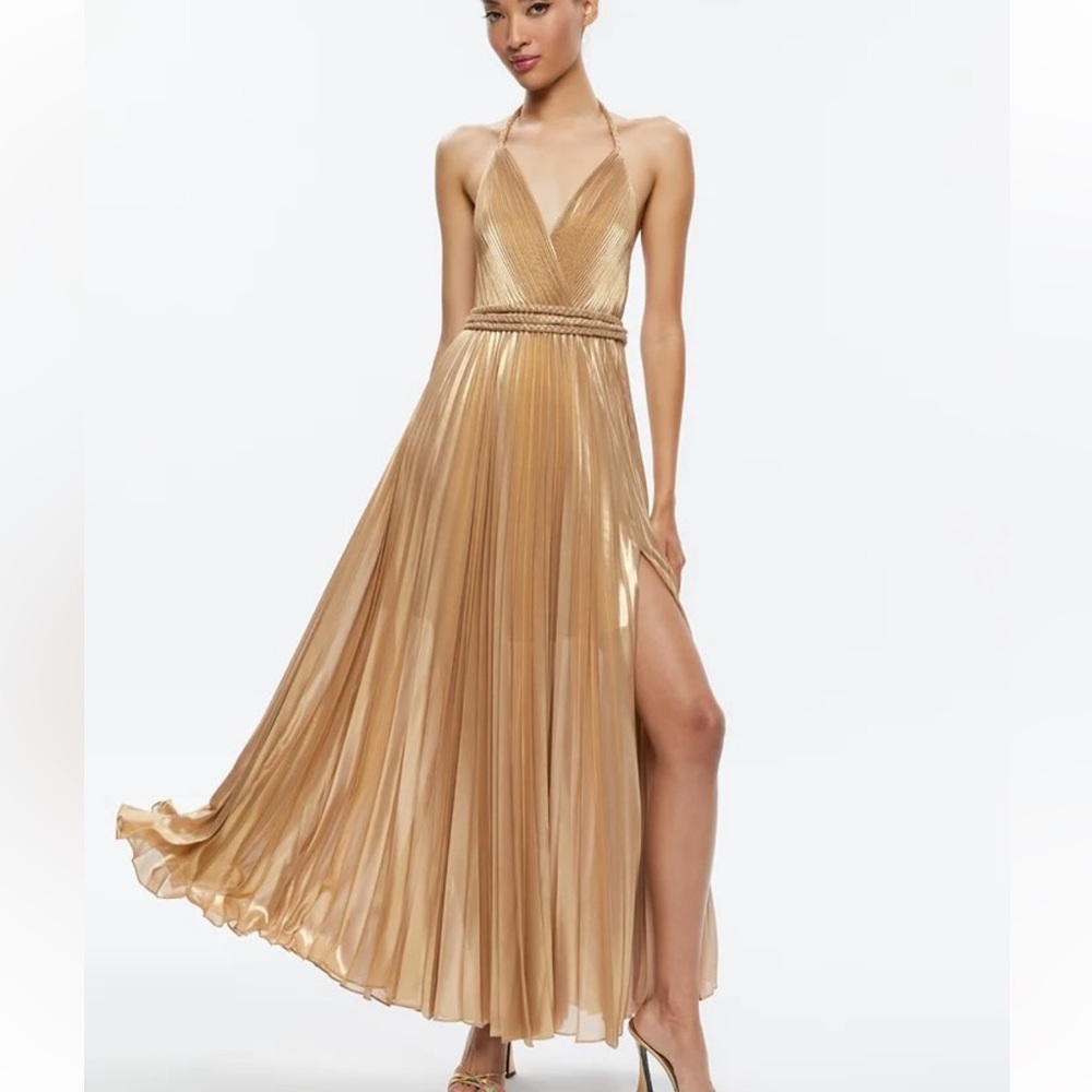 Alice + Olivia Gold Maxi Dress